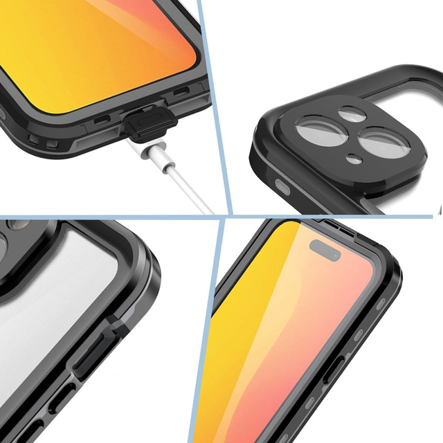 Etui do Samsung Galaxy S24 pancerne obudowa + folia na ekran hydrożelowa Case 360 Defense Pro Alogy czarne