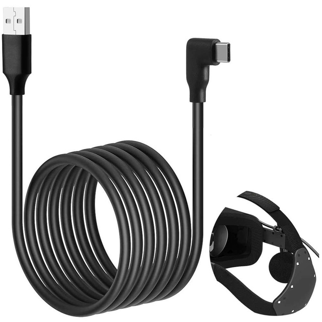 Alogy Kabel do okularów VR przewód USB do USB Type-C 5m do Oculus Link Quest 1 2 Czarny