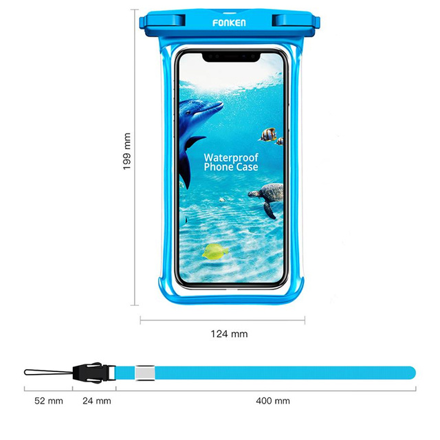 Etui na telefon Fonken wodoodporne wodoszczelne IPX8 6.5" Czarne