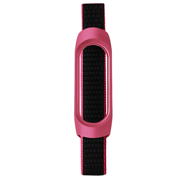 Alogy Pasek do smartwatcha nylon strap do Xiaomi Mi Band 5/ 6/ 6 NFC Czerwono-czarny