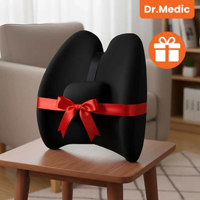 Poduszka samochodowa masująca lędźwiowa – ergonomiczne wsparcie pleców i odcinka lędźwiowego, elektryczny masażer z wibracjami i regulacją wysokości dla kierowcy i pasażera – Dr.Medic RelaxLumbar™