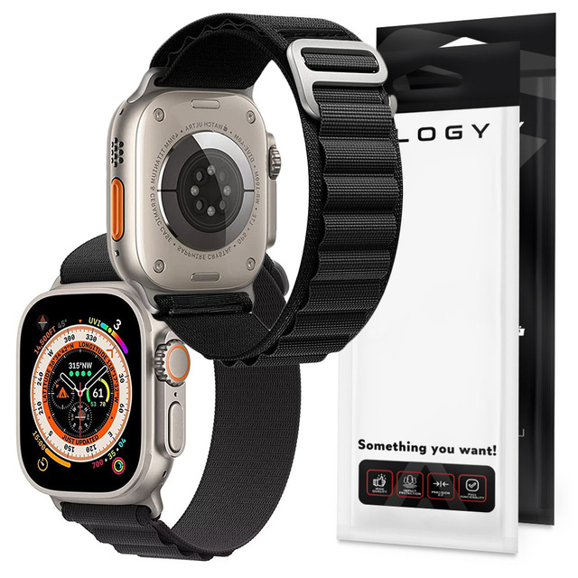 Alogy Pasek do Apple Watch 4/5/6/7/8/SE (38/40/41mm) sportowa opaska do zegarka Sport Strap Czarny