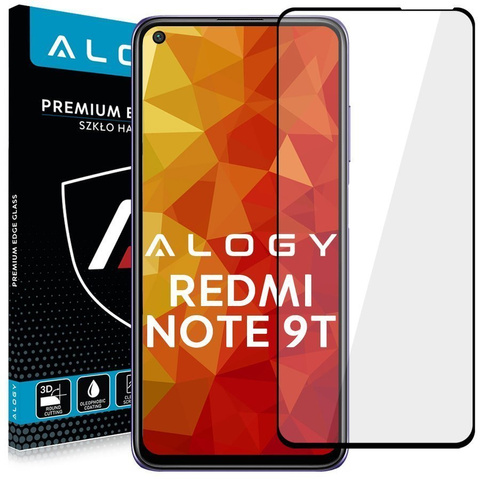 Alogy Szkło na ekran Full Glue case friendly do Xiaomi Redmi Note 9T Czarne