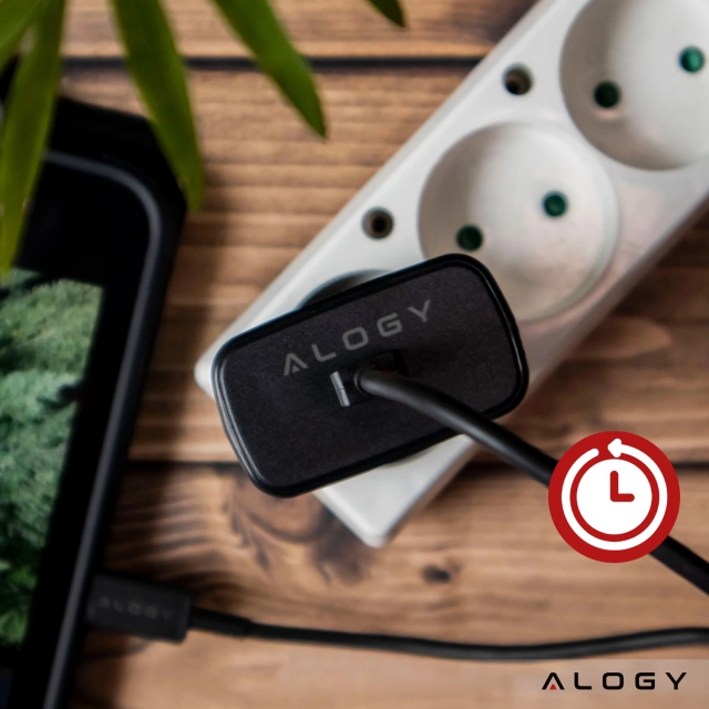 Alogy Ładowarka sieciowa USB-C typ C PD Premium szybka 45W 3A + Kabel Type-C 1M czarna