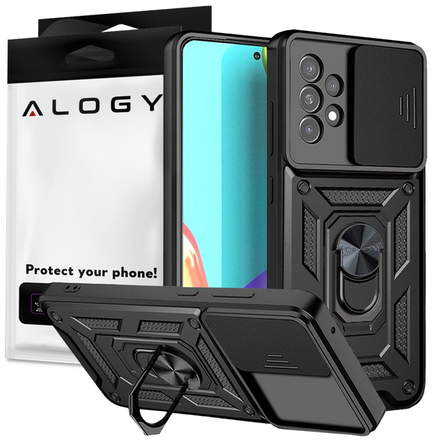 Alogy Camshield Stand Ring Etui na telefon z osłonką na aparat do Samsung Galaxy A73 / A73 5G