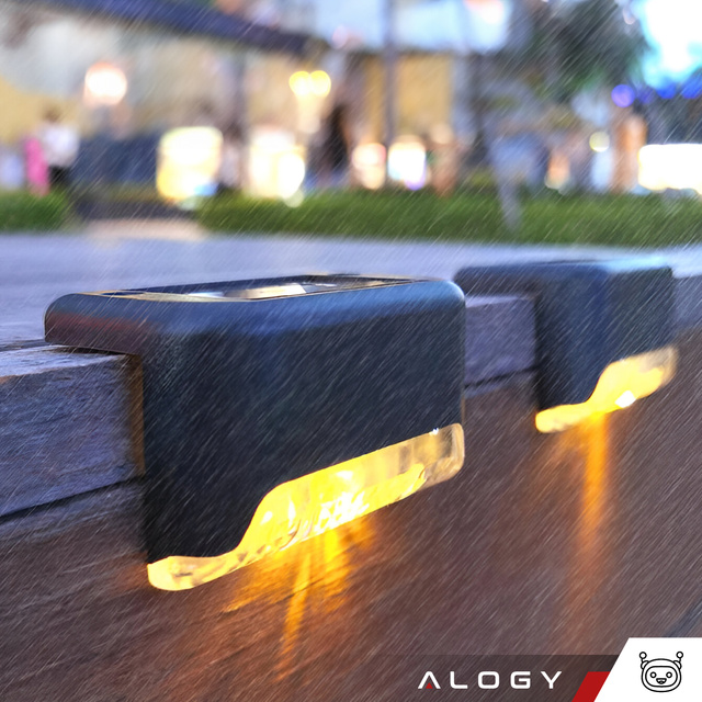 4x Lampa solarna ogrodowa LED na taras balkon schody balustradę z czujnikiem zmierzchu akumulator AAA zestaw 4 lampek