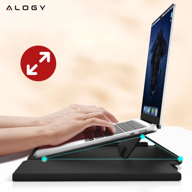 Torba na laptopa Alogy FlexCase Pro wielofunkcyjna rozkładana z podstawką i podkładką na myszkę do Macbooka 13/  14" Czarna