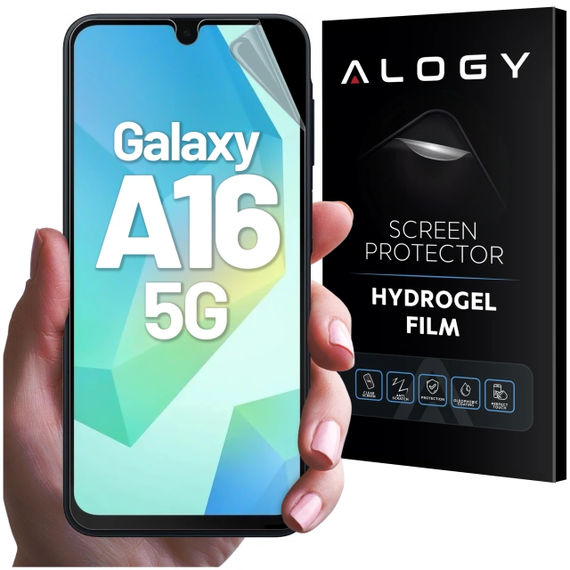 Folia hydrożelowa do Samsung Galaxy A16 5G – elastyczna ochrona ekranu, samoregeneracja, pełne dopasowanie i wysoka przejrzystość – Alogy Hydrogel Film™