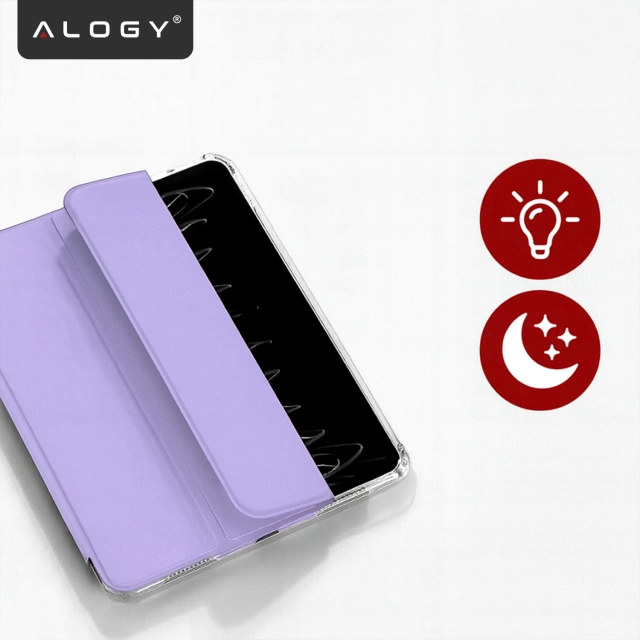 Etui do Apple iPad 11gen. 11" 2025 / 10gen. 10.9" 2022 Ochronne Hybrydowe z Miejscem na Rysik, Składana Okładka, Funkcja Podstawki, Alogy HybridBook™ Case  – Fioletowe