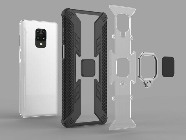 Alogy Pancerne etui Ring Carbon Holder do Xiaomi Redmi Note 9S/ Pro/ Max