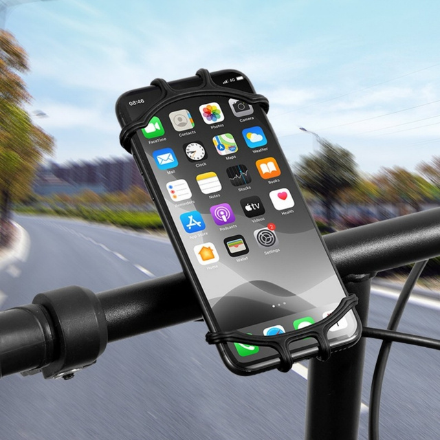 Alogy Uchwyt rowerowy Spider TPU Bike Holder do telefonu Silikonowy na rower motor hulajnoga quad Czarny