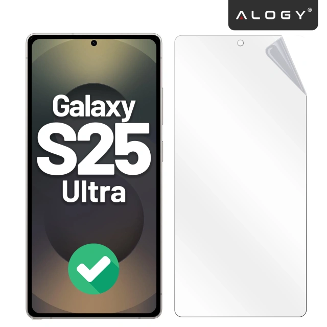 Folia hydrożelowa do Samsung Galaxy S25 Ultra – elastyczna ochrona ekranu, samoregeneracja, pełne dopasowanie i wysoka przejrzystość – Alogy Hydrogel Film™