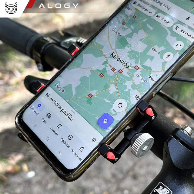 Alogy Uchwyt rowerowy Bike Phone Holder do telefonu 55-95mm na kierownicę na rower hulajnogę motor Czarny