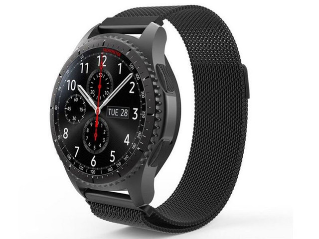 Bransoleta Milanese pasek Alogy stal nierdzewna do smartwatcha 22mm Czarny