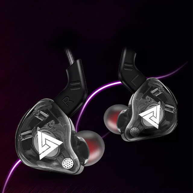 QKZ AK6 Słuchawki przewodowe do biegania Stereo Hi-Res ze złączem mini Jack 3.5mm Czarne