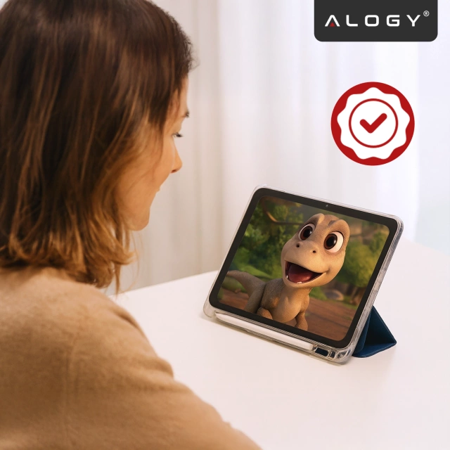 Etui do Apple iPad 11gen. 11" 2025 / 10gen. 10.9" 2022 Ochronne Hybrydowe z Miejscem na Rysik, Składana Okładka, Funkcja Podstawki, Alogy HybridBook™ Case  – Granatowe