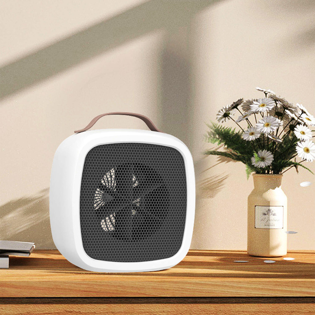 Alogy Grzejnik elektryczny farelka termowentylator mini 500W nagrzewnica ogrzewacz biurkowy do kontaktu biały