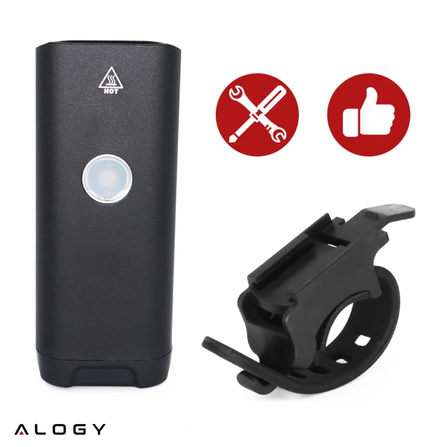 Lampka rowerowa przód LED przednia światło roweru 800LM 1800mah oświetlenie wodoodporna światełko na rower czarna
