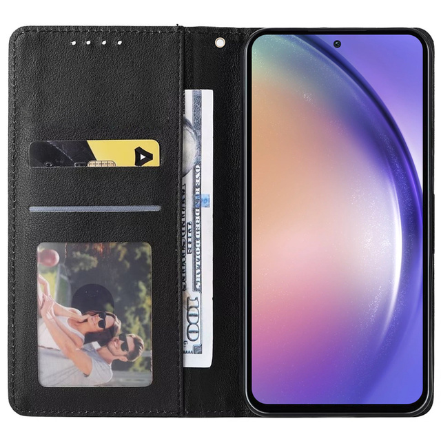 Alogy Etui ochronne z klapką skórzany portfel Wallet Case obudowa na telefon do Samsung Galaxy A34 Czarny