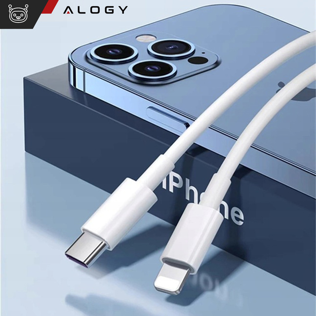 Alogy Kabel 2m Fast Charging Cable USB-C do Lightning do ładowania 20W White 
