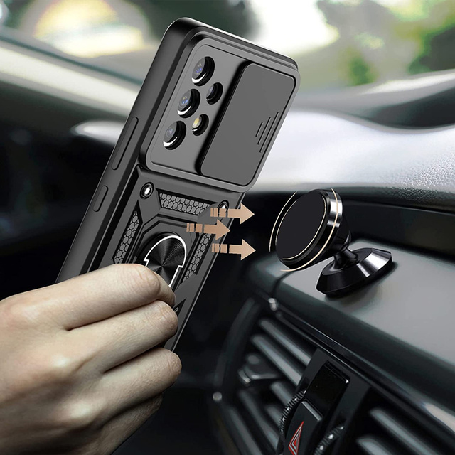 Alogy Camshield Stand Ring Etui na telefon z osłonką na aparat do Samsung Galaxy A73 / A73 5G