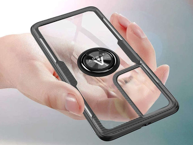 Alogy Etui na telefon Ring Holder Clear Armor do Galaxy S21 Ultra czarne