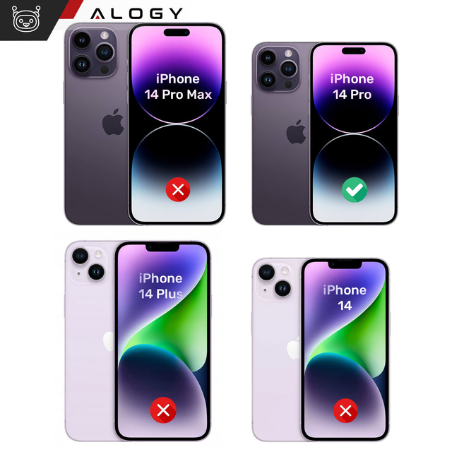 Alogy Etui ochronne do iPhone 14 Pro Ring Case obudowa na telefon do Mag Safe Czarne matowe plecki