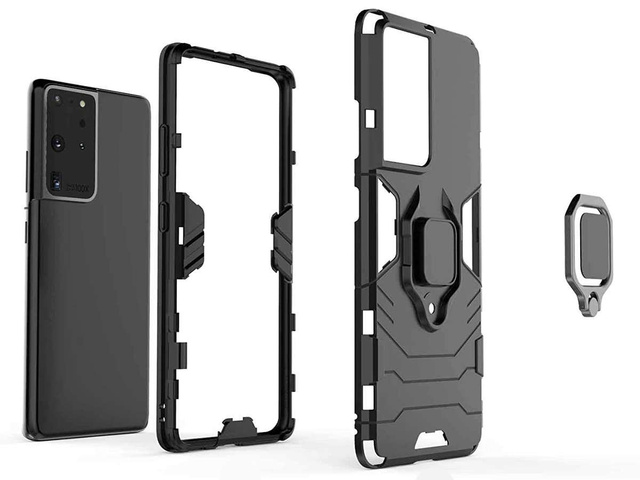 Alogy Etui na telefon Stand Ring Armor do Samsung Galaxy S21 Ultra czarne