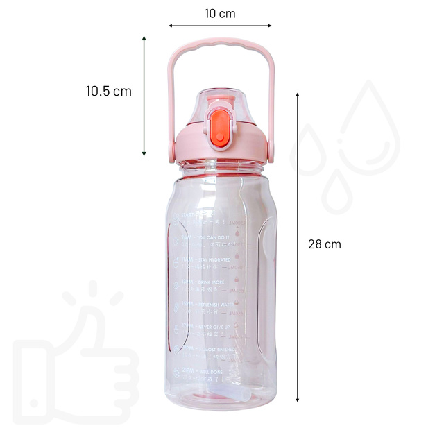 Alogy Butelka ze słomką Time Marker Water Bottle with Straw with Handle 1500ml