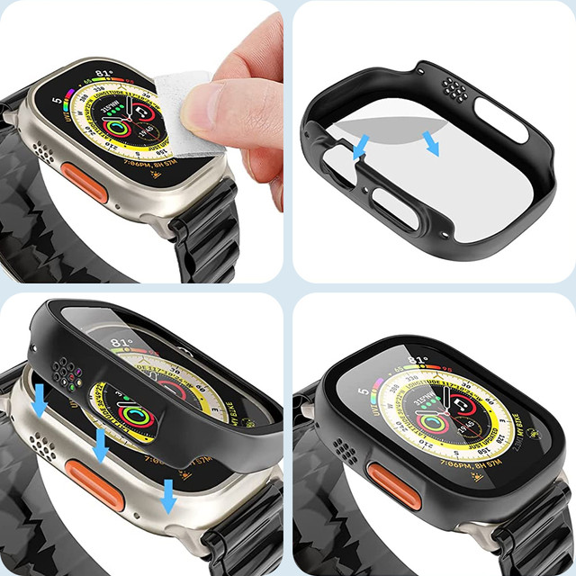 Alogy Protector Case 2w1 Obudowa ochronna z szkłem nakładka etui do Apple Watch Ultra 49mm Czarna