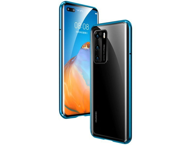 Etui na telefon magnetyczne Dr.Fit szklane do Huawei P40 Niebieskie