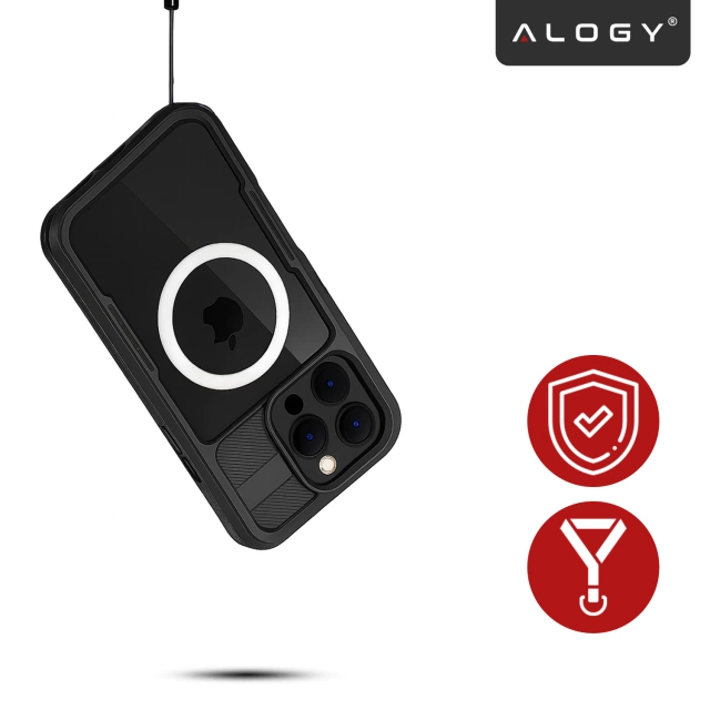 Etui Wodoodporne Alogy HydroArmor™ IP68 Case z przezroczystym tyłem Pancerna obudowa 360 do MagSafe do Apple iPhone 16 Pro Max