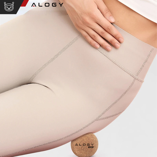 Alog ECO Zestaw 2 piłek Piłka korkowa do masażu mięśni masażer twarda mała Piłki korkowe 6cm i 5.3cm Woreczek sport fitness