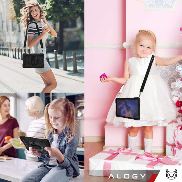 Alogy Etui do Samsung Galaxy Tab A9+ Plus 2023 11" X210/X215/X216 pancerne obudowa z paskiem Case czarne