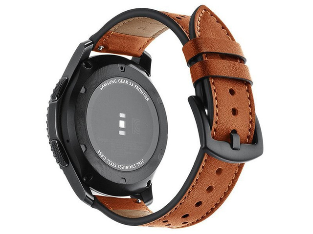Alogy Pasek skórzany leather band do Samsung Watch Active 2 (20mm) Brązowy