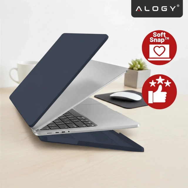 Etui do Apple Macbook Pro 16 2021-2025 (M1/M2/M3/M4) – elastyczna, matowa obudowa ochronna, lekka i odporna – Alogy AirGuard™ Granatowy