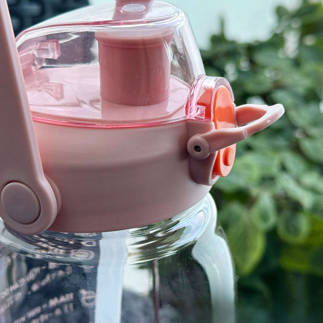 Alogy Butelka ze słomką Time Marker Water Bottle with Straw with Handle 1500ml