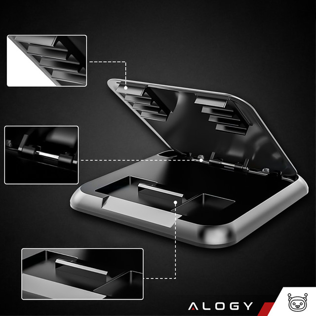 Alogy Carbon Car Holder Uchwyt samochodowy na kokpit deskę do auta podstawka na telefon do 6.8 cali GPS Czarny