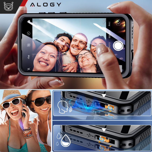 Alogy Waterproof Case Etui do Samsung Galaxy S24+ Plus Pancerne wodoodporne IP68 360 Armor czarne