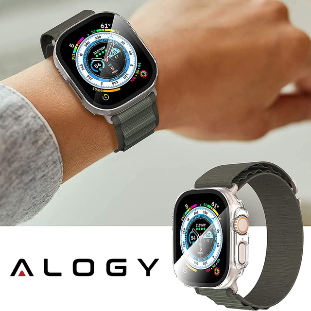 Alogy Classic Case Etui ochronne 2w1 nakładka z szkłem do Apple Watch Ultra 49mm Przezroczyste