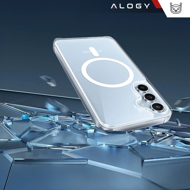 Etui do Samsung Galaxy S25 obudowa ochronna na telefon Alogy HybridMag™️ Case do MagSafe Przezroczyste + Szkło