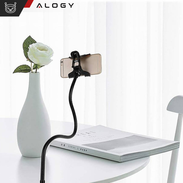 Alogy Uchwyt elastyczny do telefonu Flexible Arm Klips do biurka blatu giętkie ramię Czarny