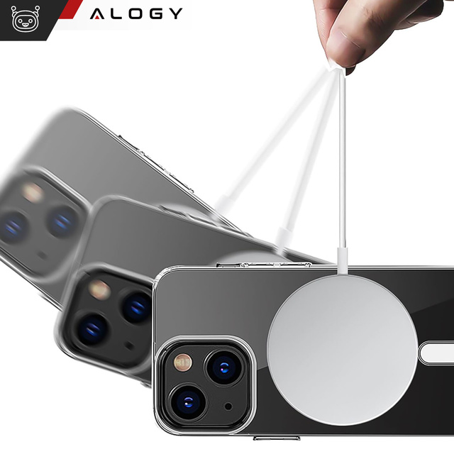 Alogy Etui na telefon do iPhone 15 Plus Hybrid Case do MagSafe magnetyczne Przezroczyste