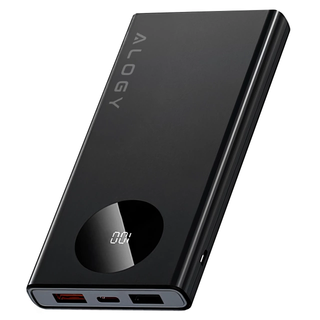 PowerBank 10000mAh z Technologią PD 120W, Szybkie Ładowanie PowerDelivery, Porty 2x USB-A i 1x USB-C, Wysoka Moc i Kompaktowy Design, Alogy TurboCharge™ – Czarny
