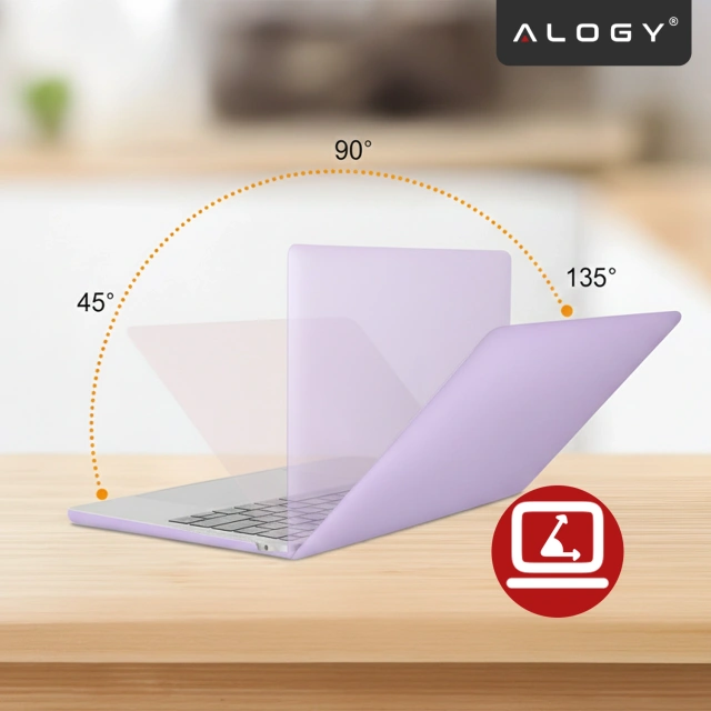 Etui do Apple MacBook Air 13 / 13.3" 2018–2021 (M1 A2337/A2179/A1932) – elastyczna, matowa obudowa ochronna, lekka i odporna – Alogy AirGuard™ Fioletowy