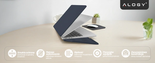 Etui do Apple Macbook Pro 16 2021-2025 (M1/M2/M3/M4) – elastyczna, matowa obudowa ochronna, lekka i odporna – Alogy AirGuard™ Granatowy