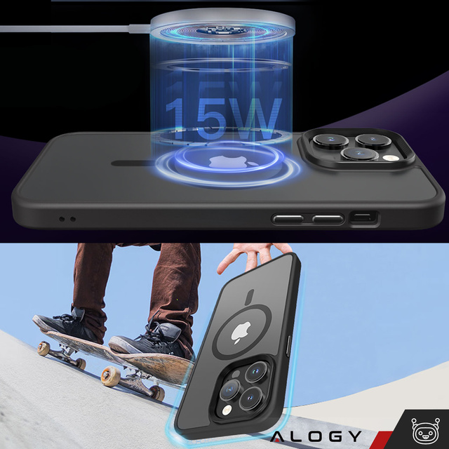 Alogy Etui ochronne do iPhone 14 Pro Ring Case obudowa na telefon do Mag Safe Czarne matowe plecki