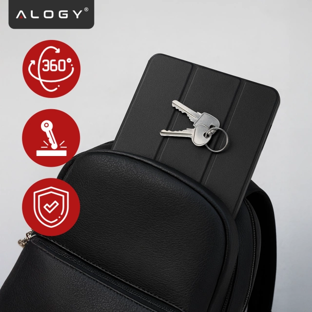 Etui do Lenovo IdeaTab Pro / Pro MT 12.7" TB-373, Ochronne z Klapką i Miejscem na Rysik, Składana Okładka Bumper, Alogy BookGuard™ – Czarne