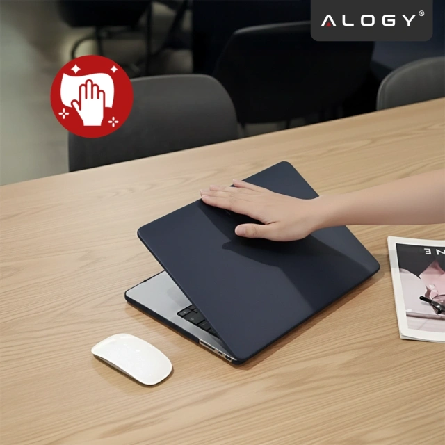 Etui do Apple MacBook Air 13 / 13.3" 2018–2021 (M1 A2337/A2179/A1932) – elastyczna, matowa obudowa ochronna, lekka i odporna – Alogy AirGuard™ Granatowy