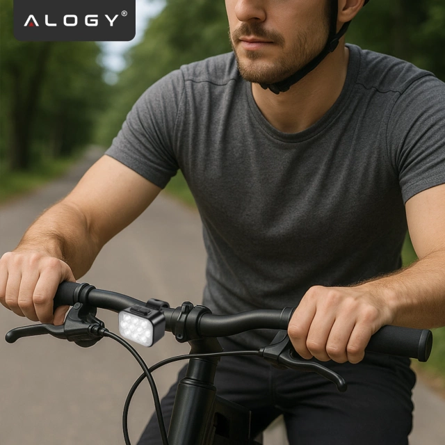 Lampka rowerowa LED Alogy DuoRide™ Lights Latarka na rower wodoodporne światło światełko na przód i tył przednia tylna 2 sztuki 10 LED